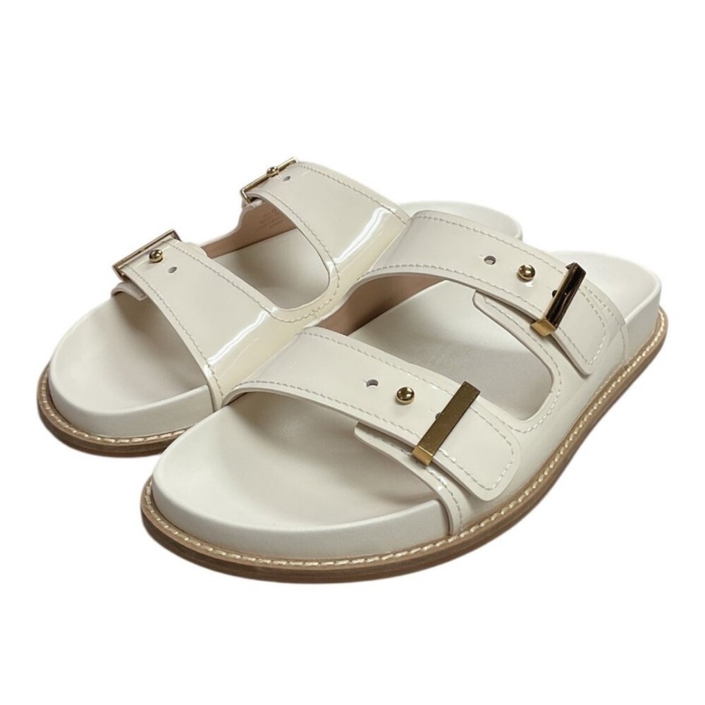 Cole Haan Women's Marisol Footbed Sandal Soft Ivory Patent Leather